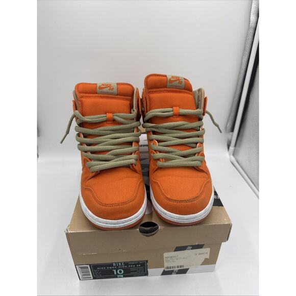 Size 10 - Nike Dunk Pro Sb High Orange - Picture 1 of 7